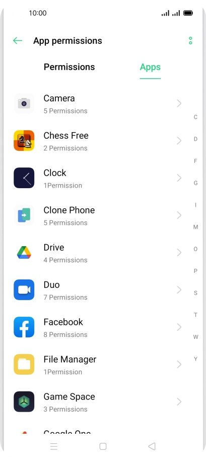 Press the required app.