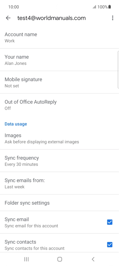 Press Account name and key in the required name.