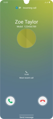 Press and drag the accept call icon right.