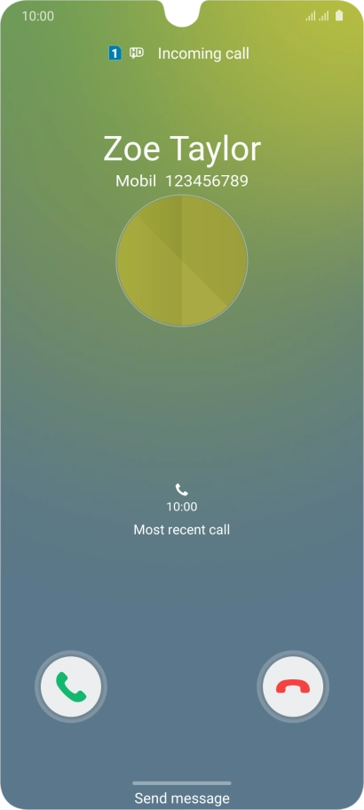 Press and drag the accept call icon right.