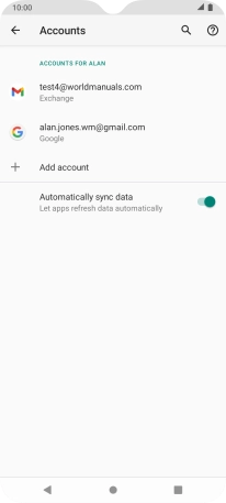 Press the required account.