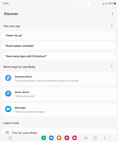 Say, in your own words, what you would like your phone to do, e.g.: CAMERA, CALL [contact], SEARCH THE WEB FOR [information].
