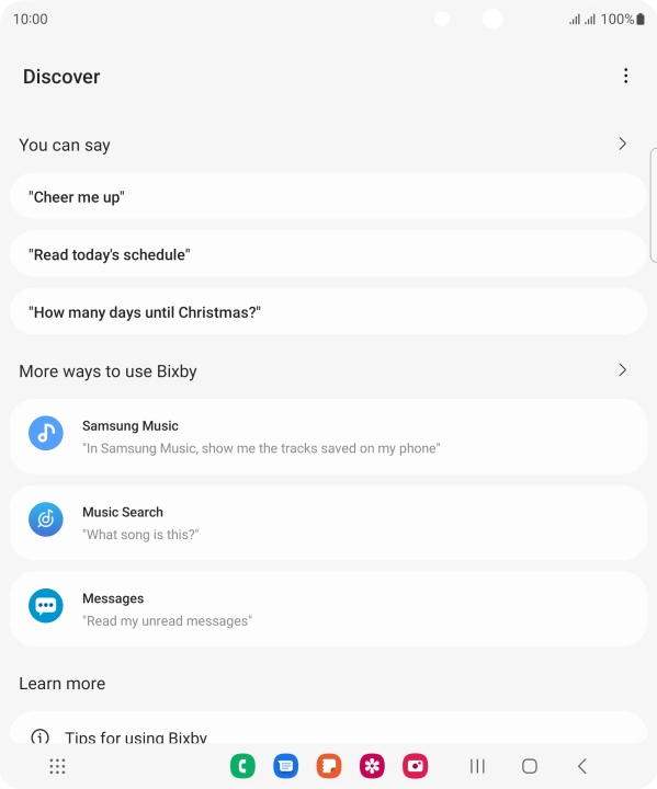 Say, in your own words, what you would like your phone to do, e.g.: CAMERA, CALL [contact], SEARCH THE WEB FOR [information].