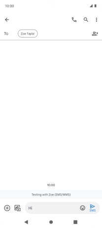 Press the send icon when you've finished your text message.