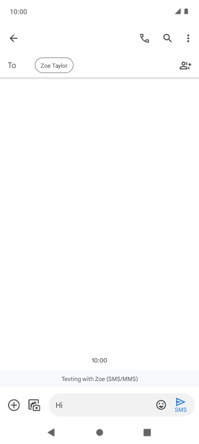 Press the send icon when you've finished your text message.
