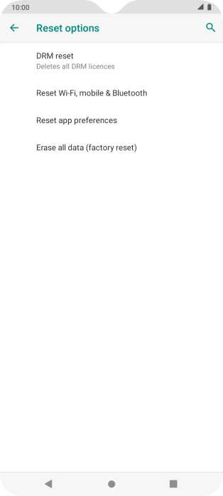 Press Erase all data (factory reset).