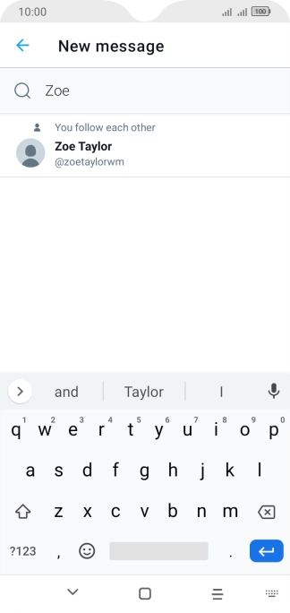 Key in the first letters of the recipient's name and press the required contact.