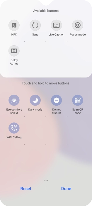 Press and drag the NFC icon to the required position.