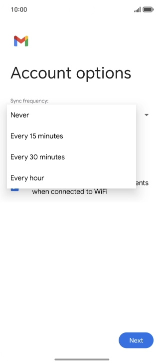 Press the required setting.