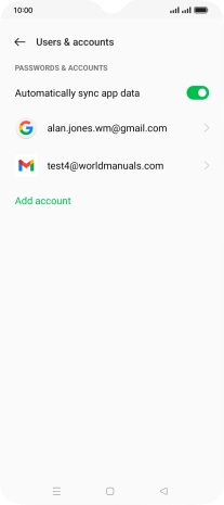 Press the required email account.