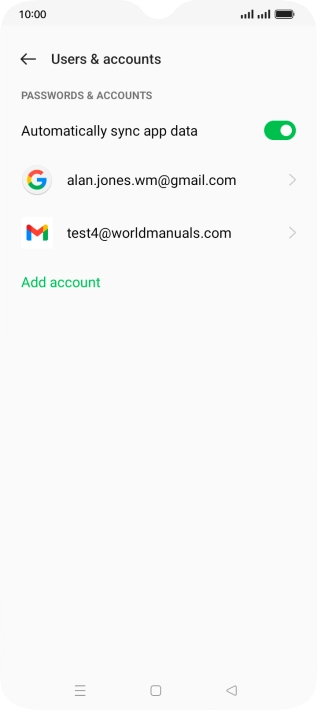 Press the required email account.