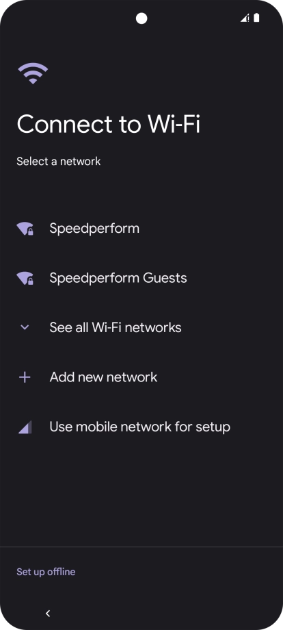 Press the required Wi-Fi network.