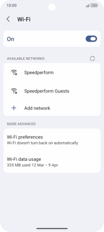 Press the required Wi-Fi network.