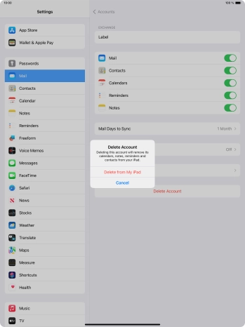 Press Delete from My iPad.