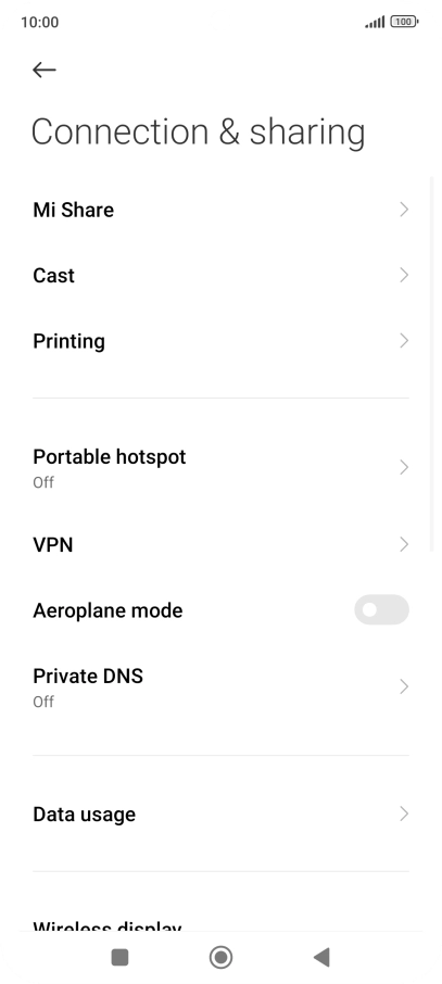 Press Data usage.