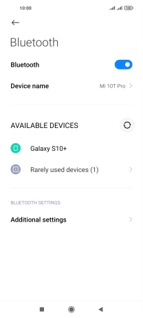 Press the required Bluetooth device.