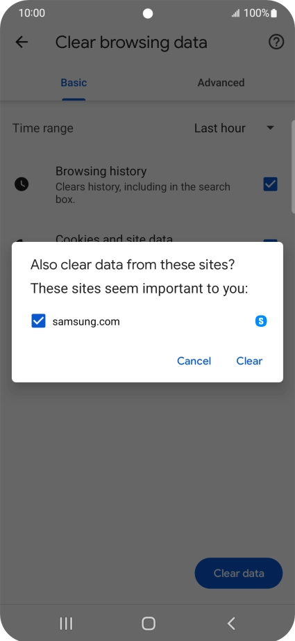 Press Clear.