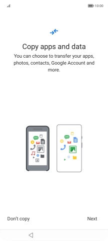 You can transfer the contents of another phone to your phone when it's activated for the first time and after a factory reset. When this screen is displayed, your phone is ready to transfer contents from another phone.