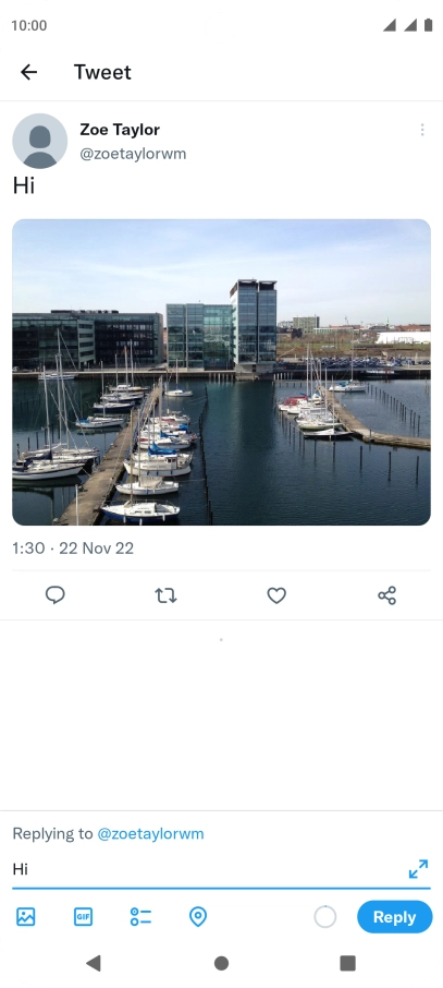 Write your reply and press Reply.