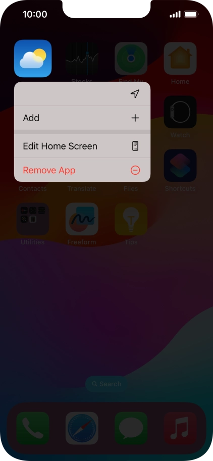 Press Remove App.