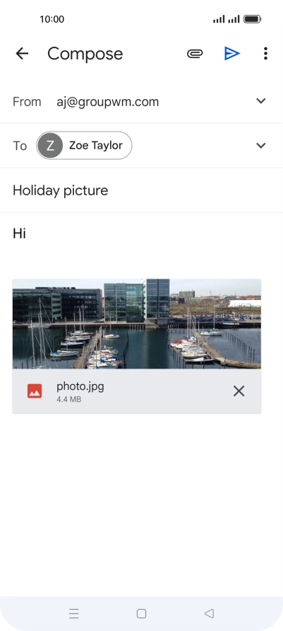 Press the send icon.