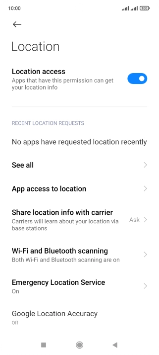 Press App access to location.
