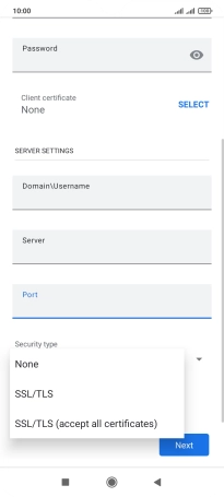 Press the required setting.