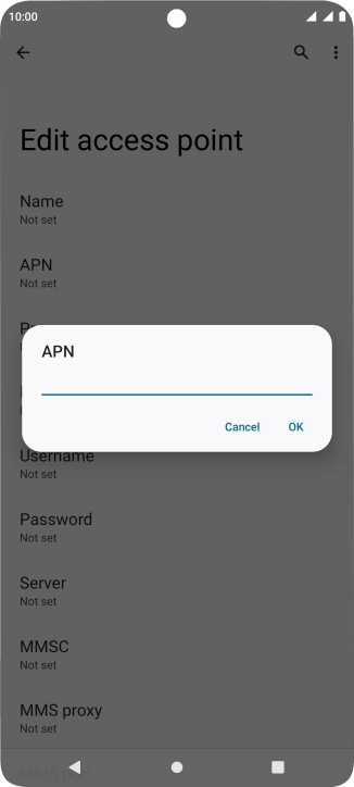 Key in wap.vodafone.co.uk and press OK.