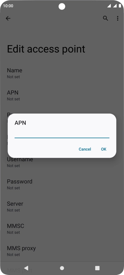 Key in wap.vodafone.co.uk and press OK.