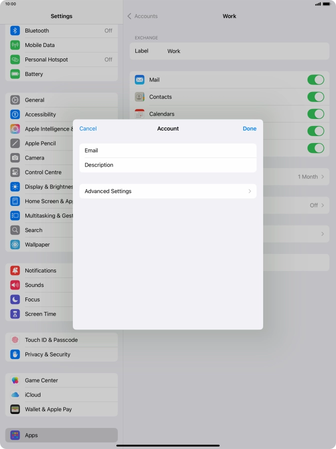 Press Advanced Settings.