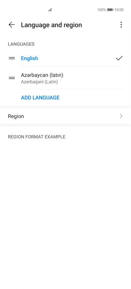 To select the new language as the default language at a later time, press the move icon next to the required language and drag it to the top of the list.