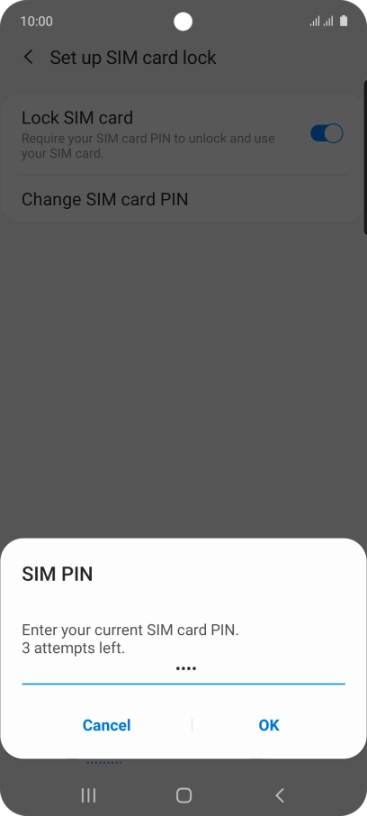 Key in your current PIN and press OK.