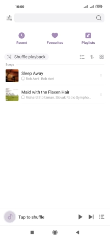 Press the required audio file.