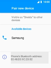 Select the required Bluetooth device and follow the instructions on the screen to pair the device with your phone.