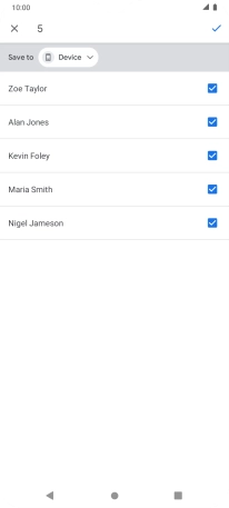 Press the fields next to the required contacts to select them.