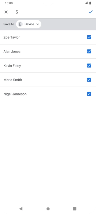 Press the fields next to the required contacts to select them.