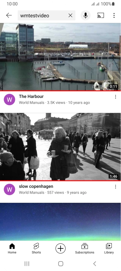 Press the required video clip.
