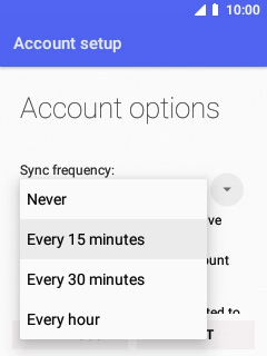 Select the required setting.