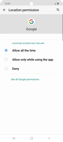 Press the required setting.
