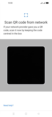 Place the QR code you've received inside the phone camera frame to scan the code. If you’ve deleted your eSIM, you can re-add it using your existing QR code. If you’re having problems, see our FAQ.