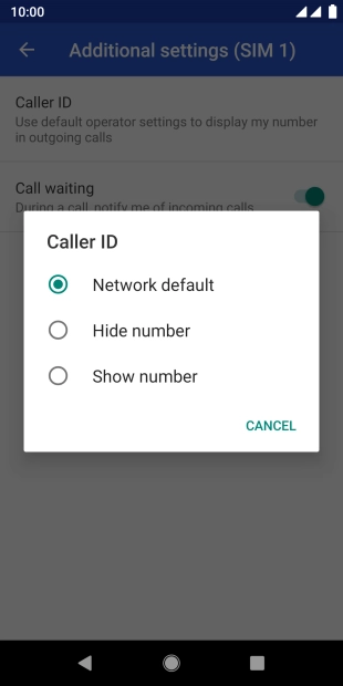 Press Show number to turn on caller identification.