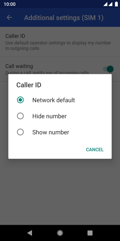 Press Show number to turn on caller identification.