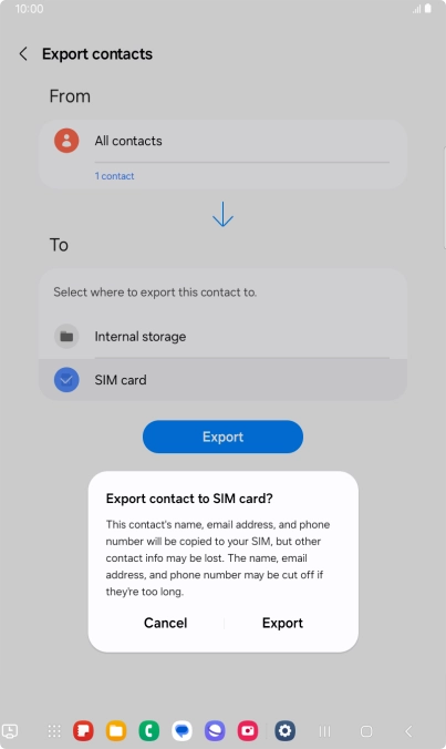 Press Export.