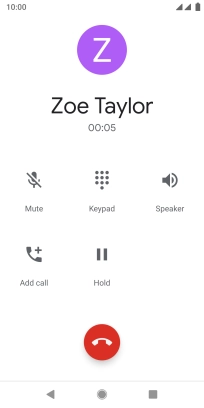 Press the end call icon.