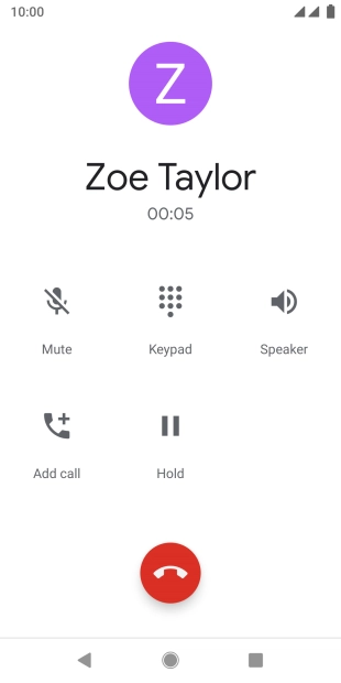 Press the end call icon.