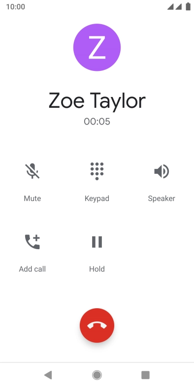 Press the end call icon.