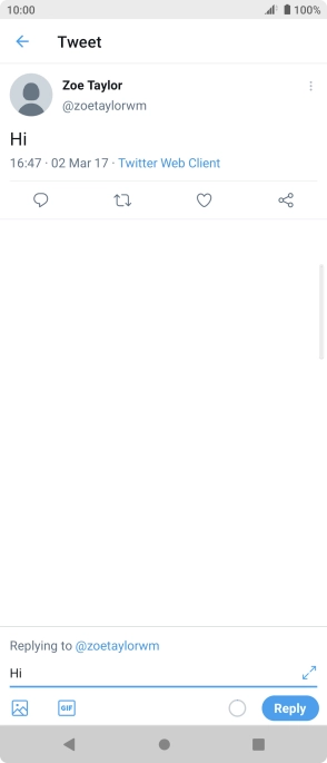 Write your reply and press Reply.