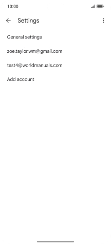 Press the required email account.