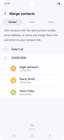Press the field next to the required number.