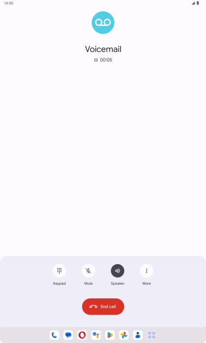 Press the end call icon.